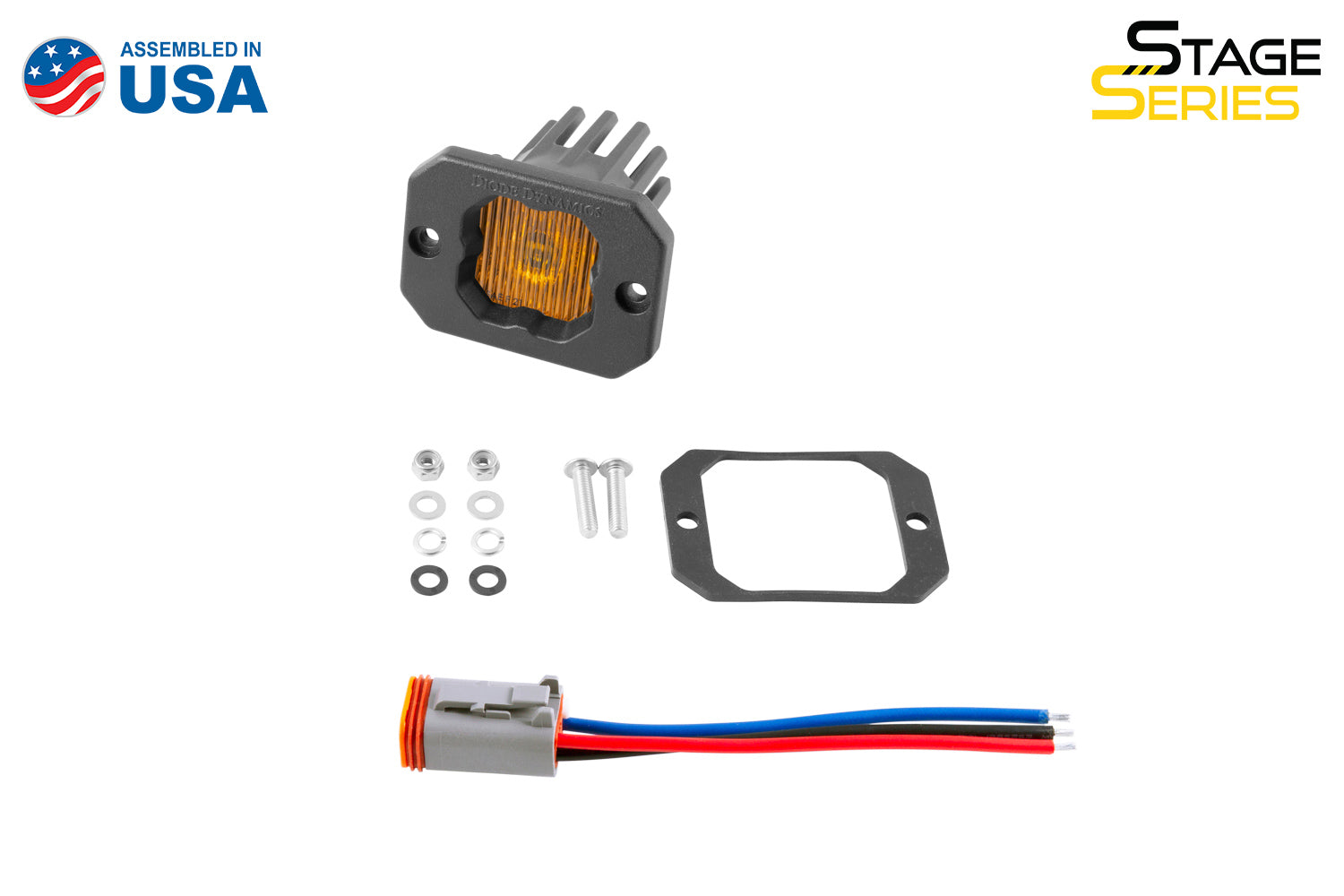 Diode Dynamics SSC1 LED Pod Yellow SAE Fog Flush ABL (one)