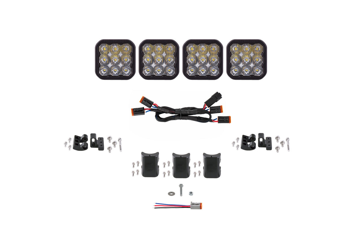 Diode Dynamics SS5 Sport Universal CrossLink 4-Pod Lightbar White Driving