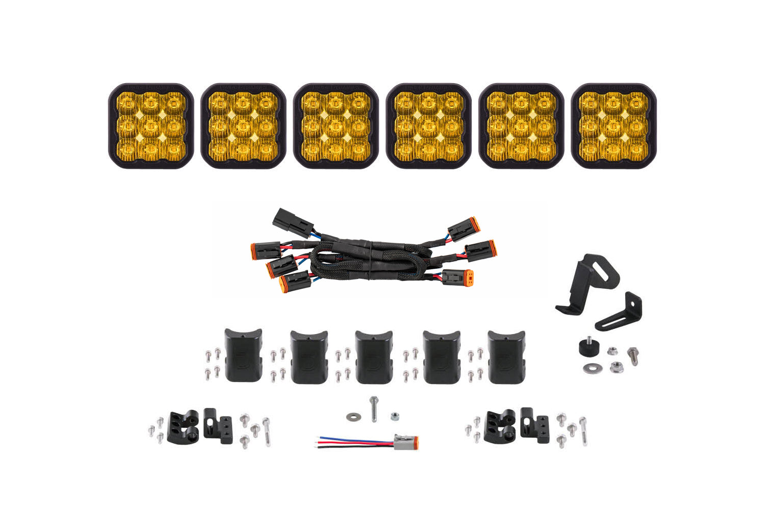 Diode Dynamics SS5 Sport Universal CrossLink 6-Pod Lightbar Yellow Driving