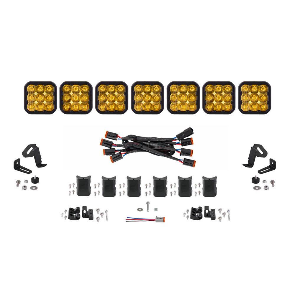 Diode Dynamics SS5 Sport Universal CrossLink 7-Pod Lightbar Yellow Driving