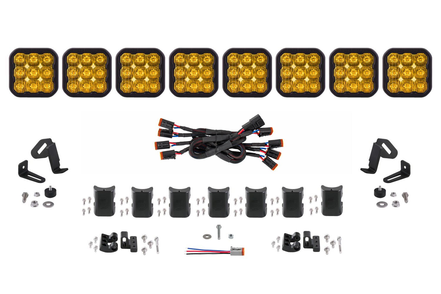 Diode Dynamics SS5 Sport Universal CrossLink 8-Pod Lightbar Yellow Driving
