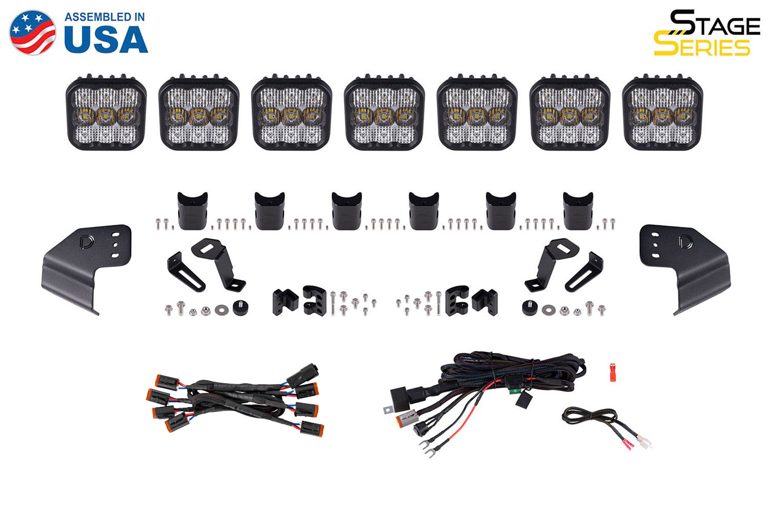 Diode Dynamics Bronco SS5 Sport CrossLink Windshield Yellow Combo Lightbar Kit