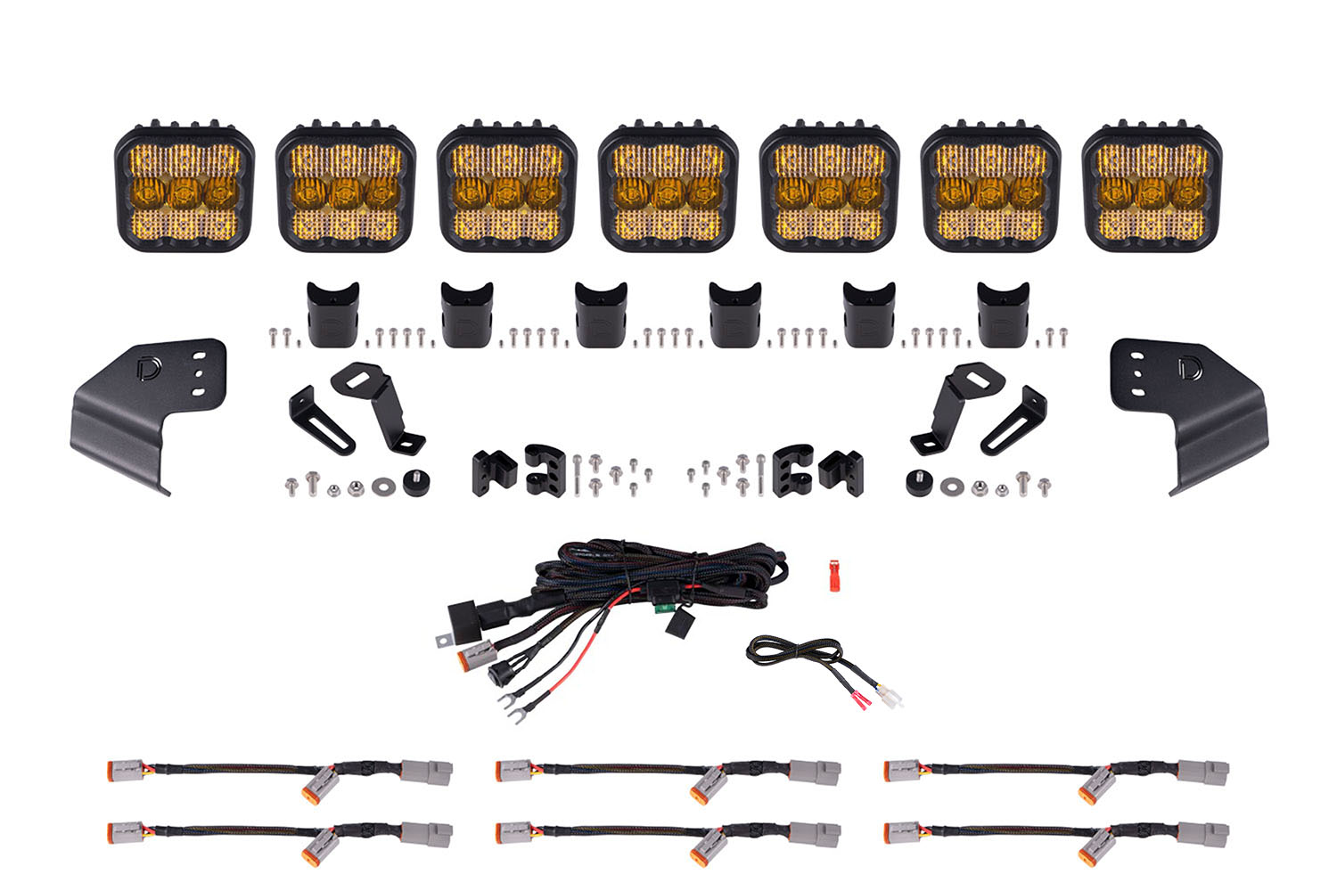 Diode Dynamics Bronco SS5 Sport CrossLink Windshield Yellow Combo Lightbar Kit