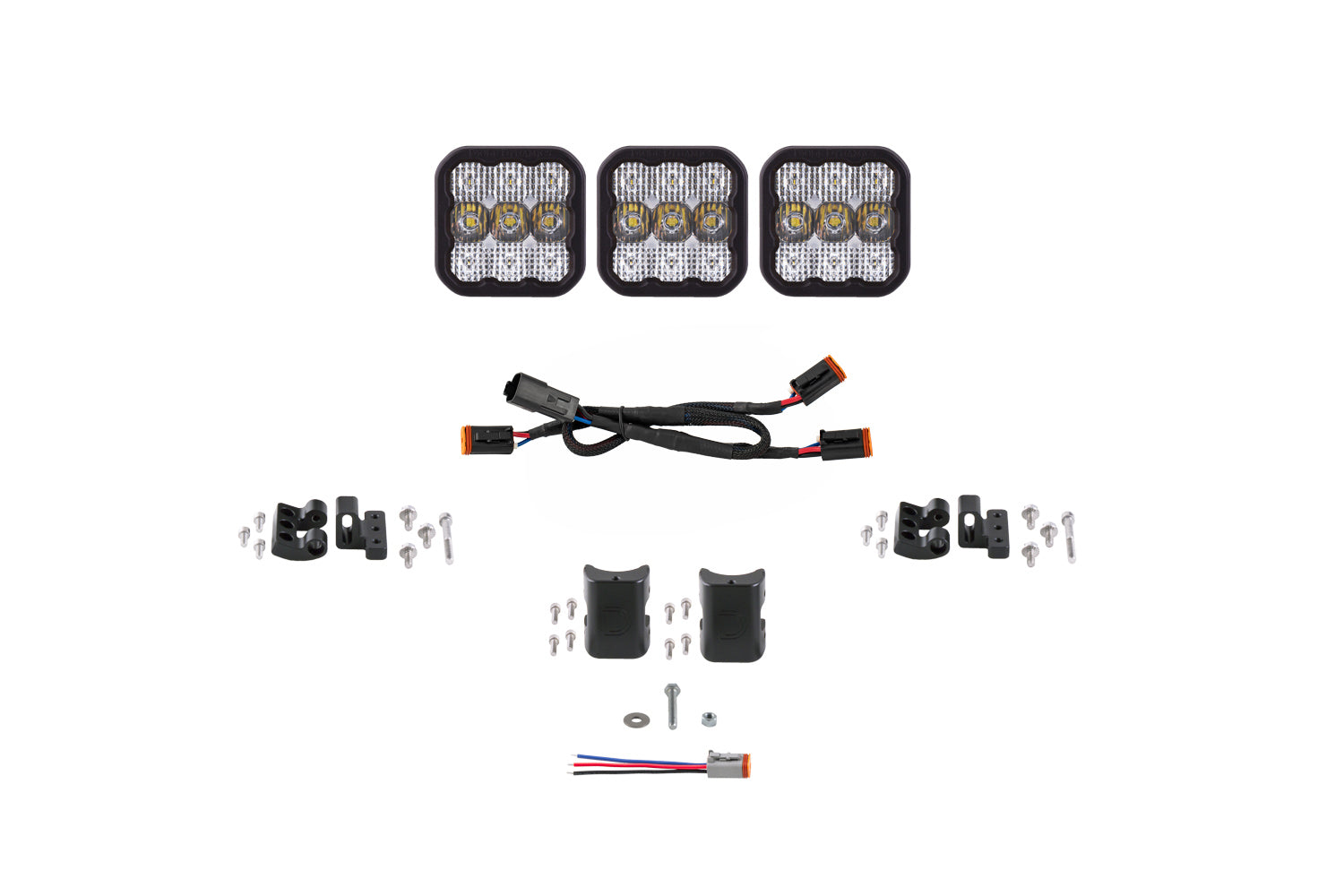 Diode Dynamics SS5 Pro Universal CrossLink 3-Pod Lightbar White Combo