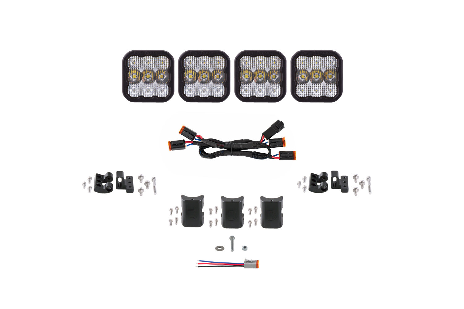 Diode Dynamics SS5 Pro Universal CrossLink 4-Pod Lightbar White Combo