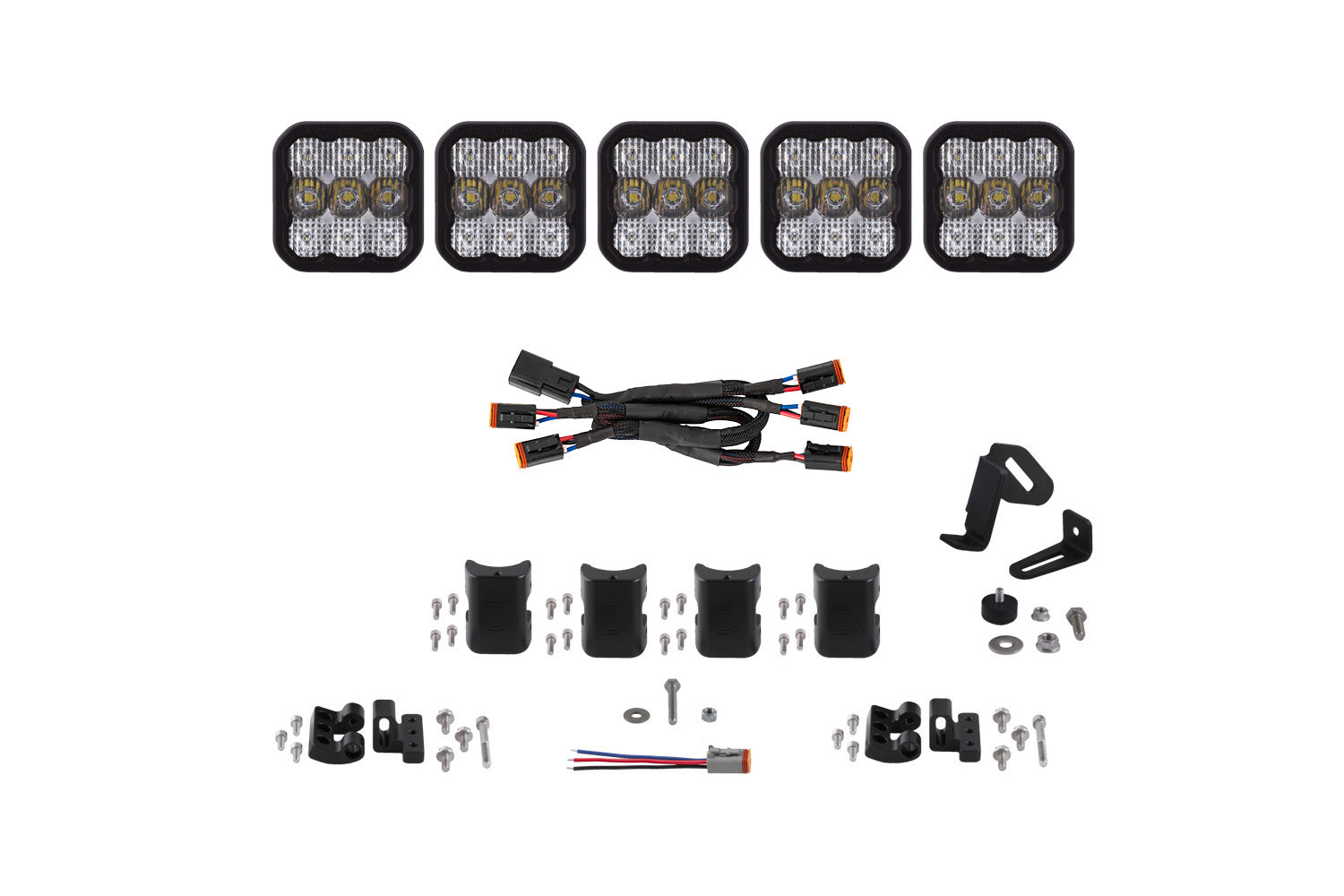Diode Dynamics SS5 Pro Universal CrossLink 5-Pod Lightbar White Combo