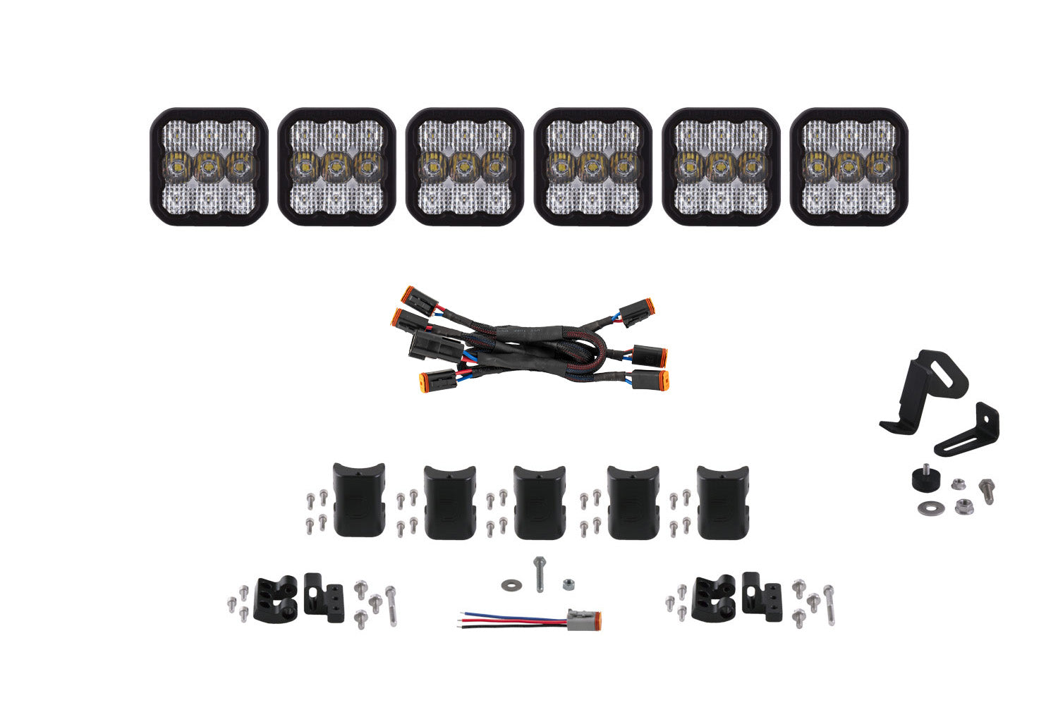 Diode Dynamics SS5 Pro Universal CrossLink 6-Pod Lightbar White Combo
