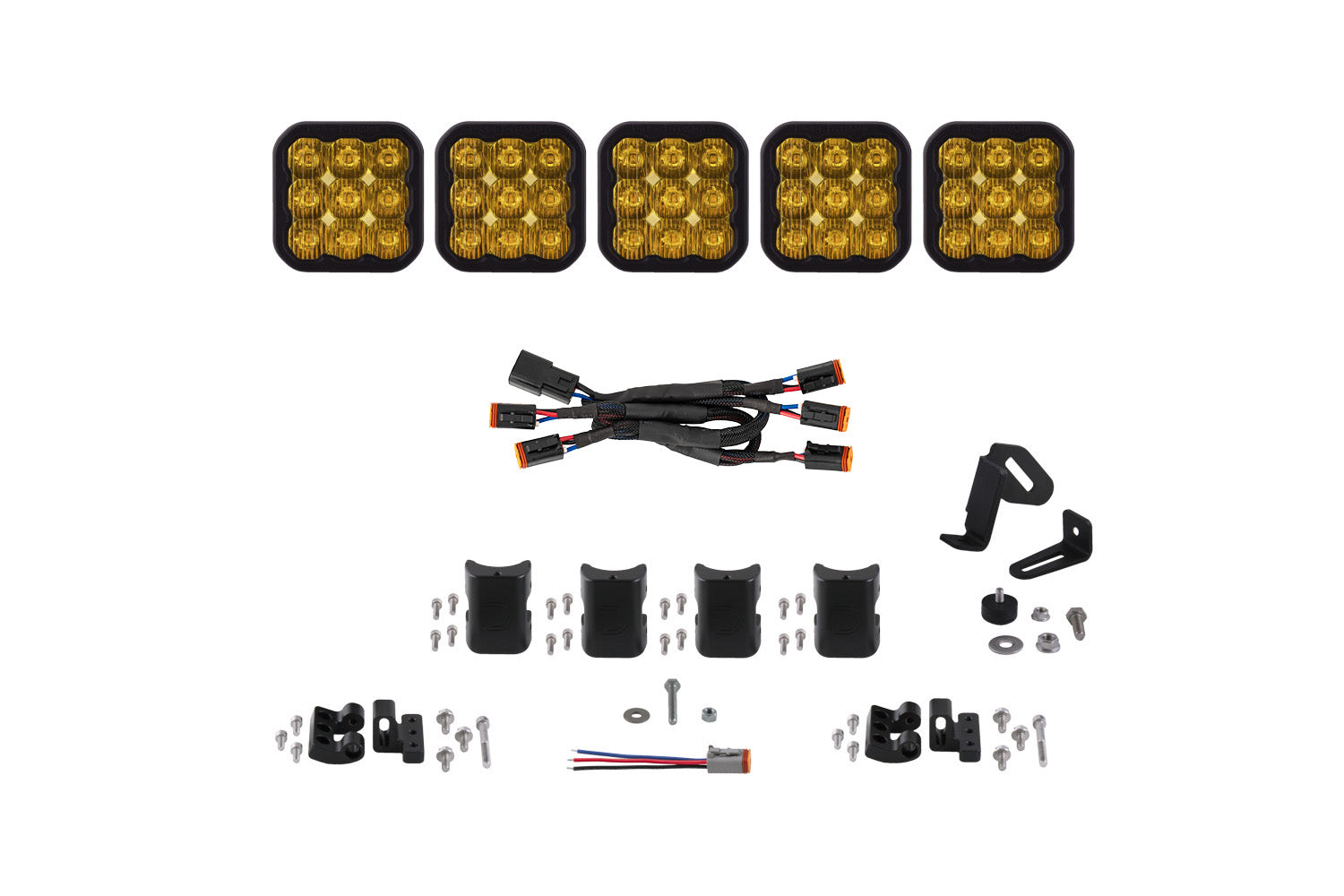 Diode Dynamics SS5 Pro Universal CrossLink 5-Pod Lightbar Yellow Driving