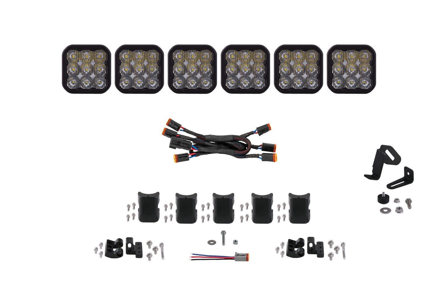 Diode Dynamics SS5 Pro Universal CrossLink 6-Pod Lightbar White Driving