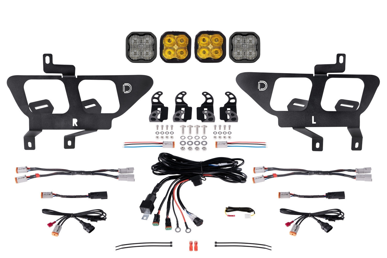 Diode Dynamics SS3 LED Fog Pocket Kit for 2021-2023 Ford F-150 Yellow Sport