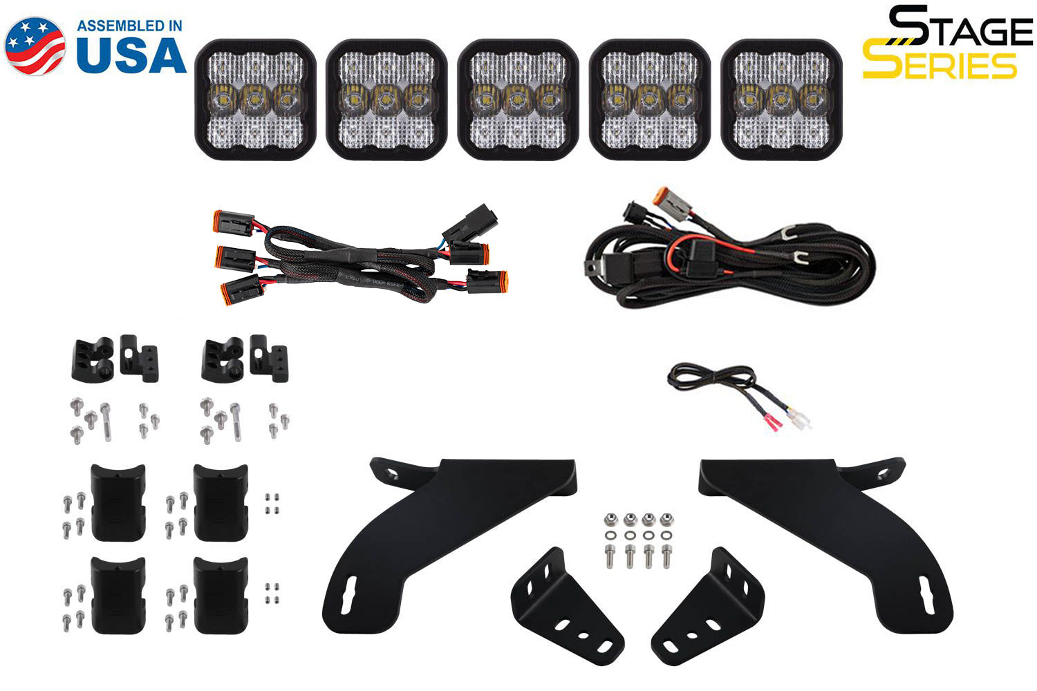 Diode Dynamics SS5 Grille CrossLink Lightbar Kit for 2021-2023 Ford F-150 Pro Yellow Combo
