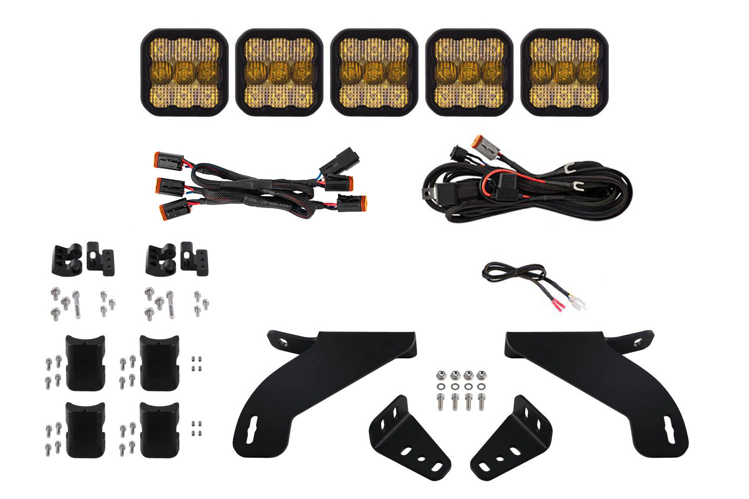 Diode Dynamics SS5 Grille CrossLink Lightbar Kit for 2021-2023 Ford F-150 Sport Yellow Combo