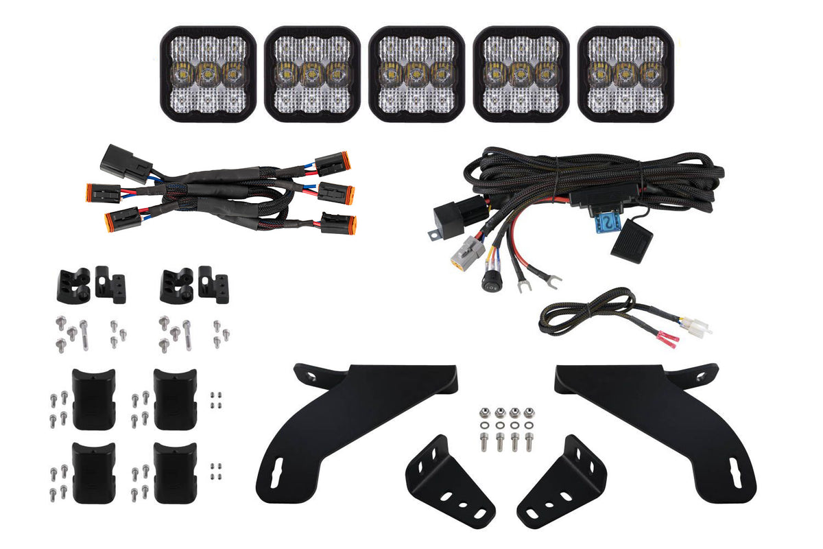 Diode Dynamics SS5 Grille CrossLink Lightbar Kit for 2021-2023 Ford F-150 Pro White Combo