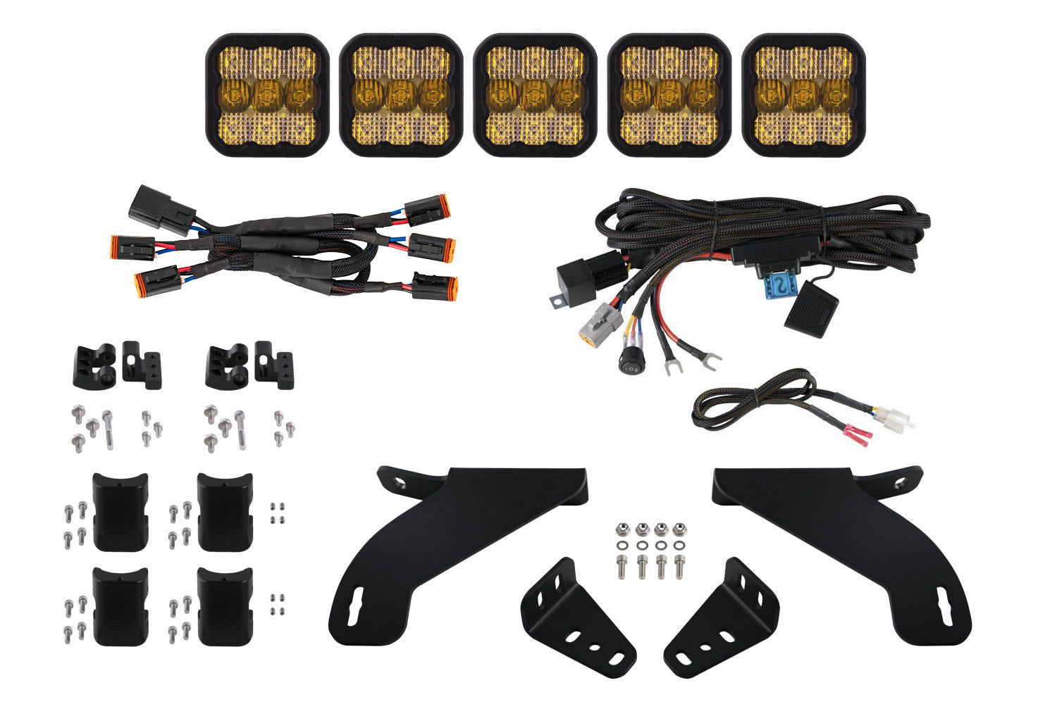 Diode Dynamics SS5 Grille CrossLink Lightbar Kit for 2021-2023 Ford F-150 Pro Yellow Combo