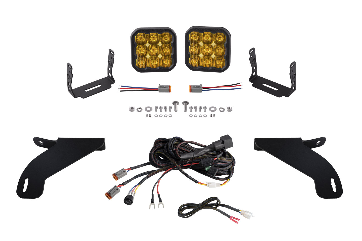 Diode Dynamics SS5 Bumper LED Pod Light Kit for 2021-2023 Ford F-150 Sport Yellow Driving