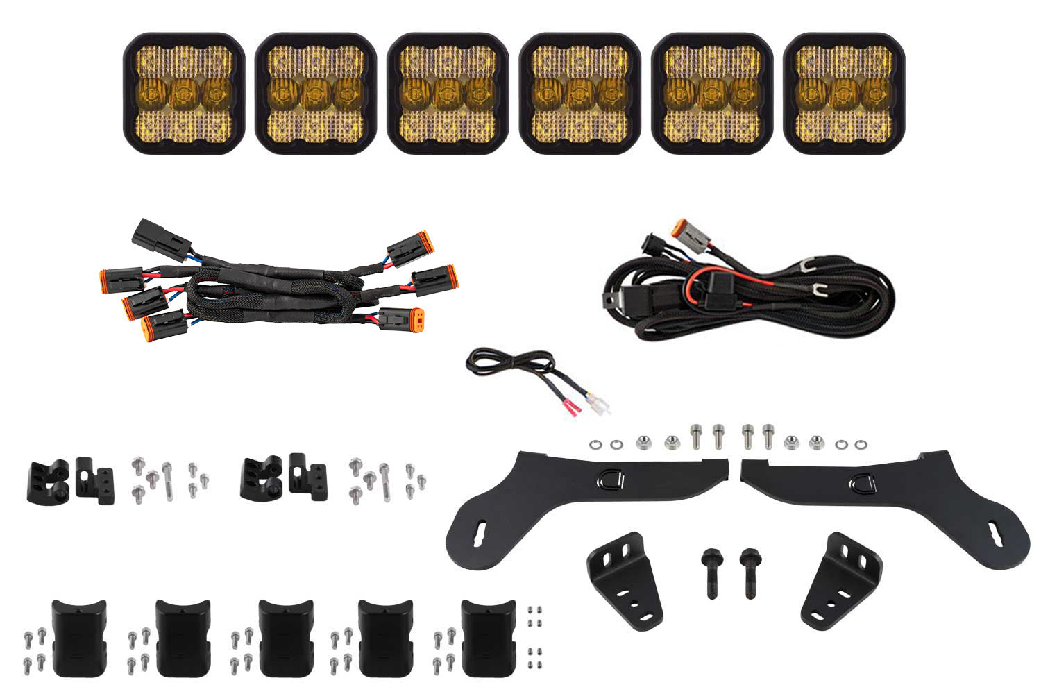 Diode Dynamics SS5 Grille CrossLink Lightbar Kit for 2017-2020 Ford Raptor Sport Yellow Combo