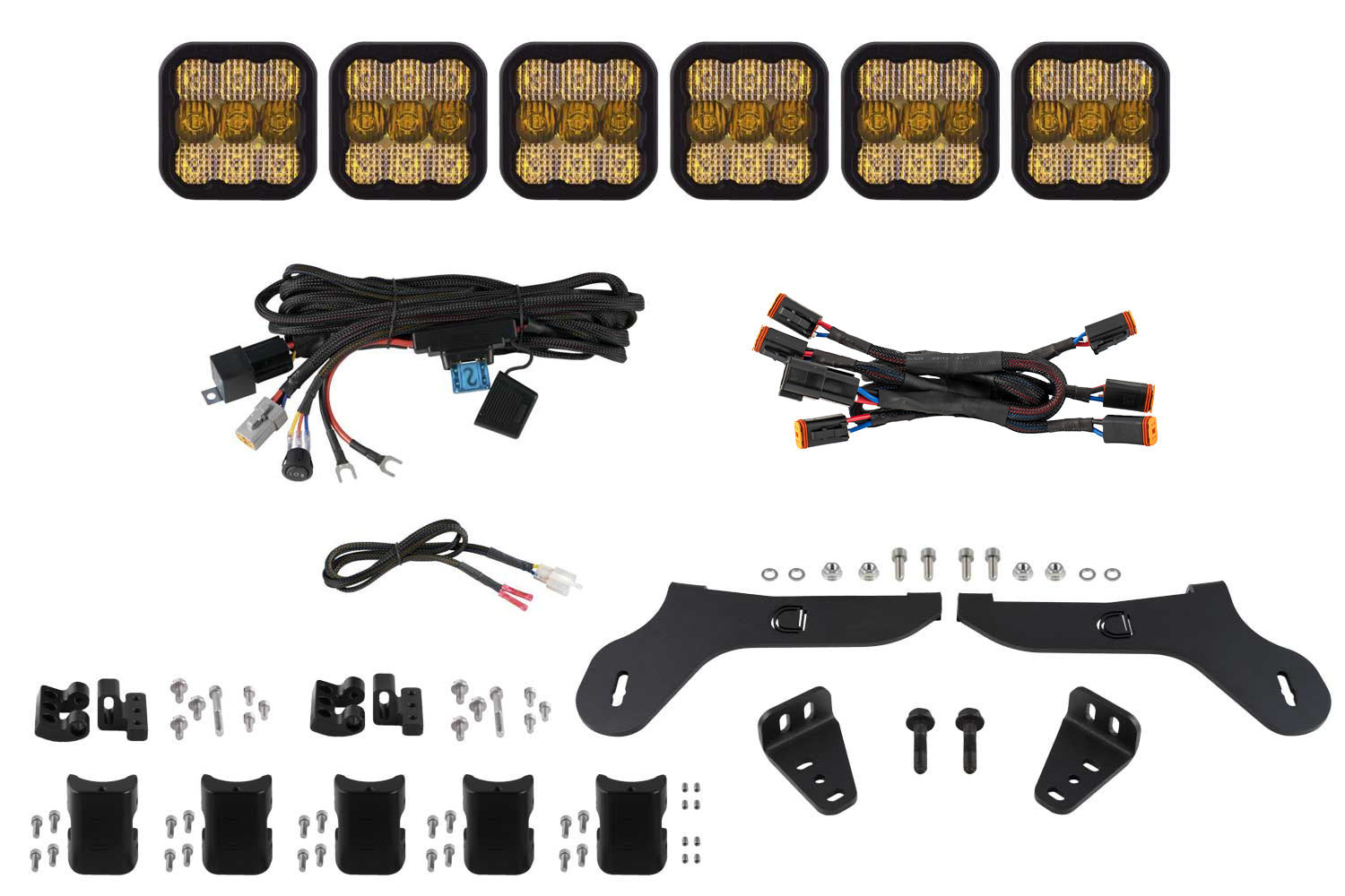 Diode Dynamics SS5 Grille CrossLink Lightbar Kit for 2017-2020 Ford Raptor Pro Yellow Combo