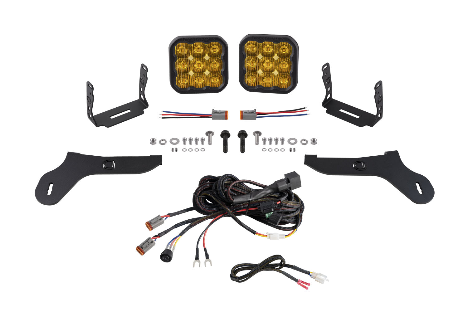 Diode Dynamics SS5 Bumper LED Pod Light Kit for 2017-2020 Ford Raptor Sport Yellow Driving
