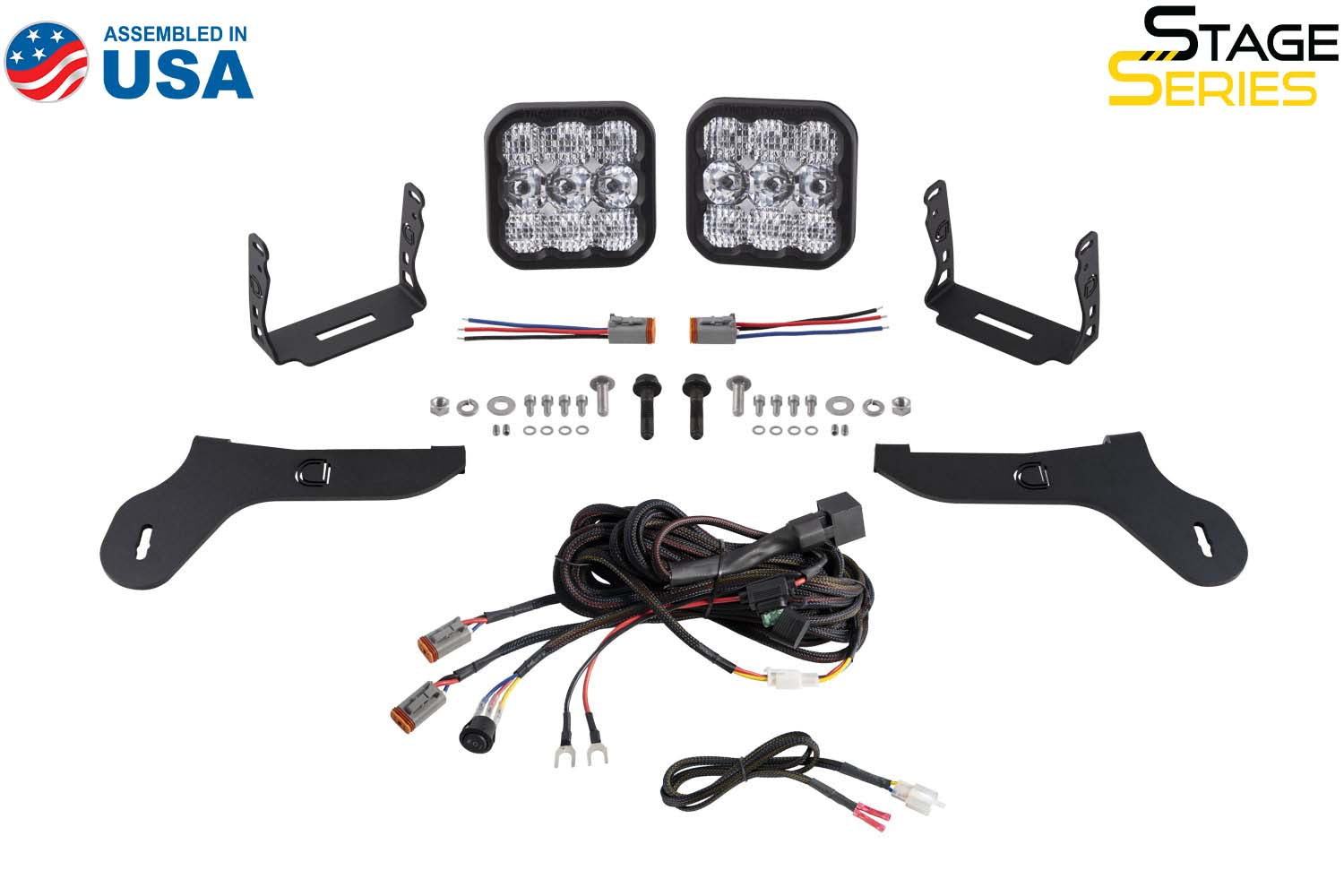 Diode Dynamics SS5 Bumper LED Pod Light Kit for 2017-2020 Ford Raptor Sport Yellow Combo