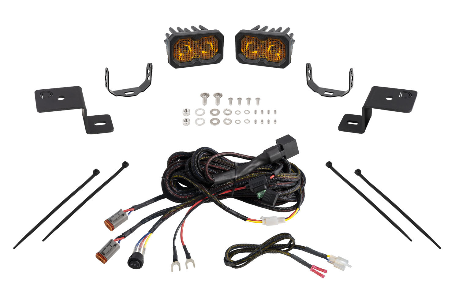 Diode Dynamics Stage Series Backlit Ditch Light Kit for 2021-2025 Ford F-150 C2 2.0 Pro Yellow Combo