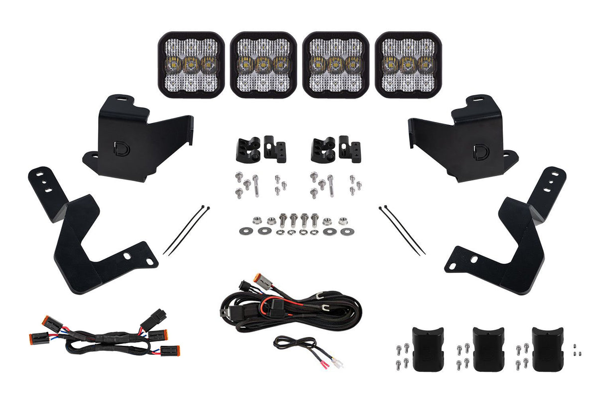 Diode Dynamics SS5 Grille CrossLink Lightbar Kit for 2024+ Toyota Tacoma Sport White Combo