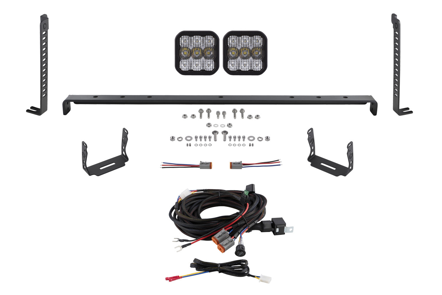 Diode Dynamics SS5 Stealth Grille LED 2-Pod Kit for 2014-2024 Toyota 4Runner Pro White Combo