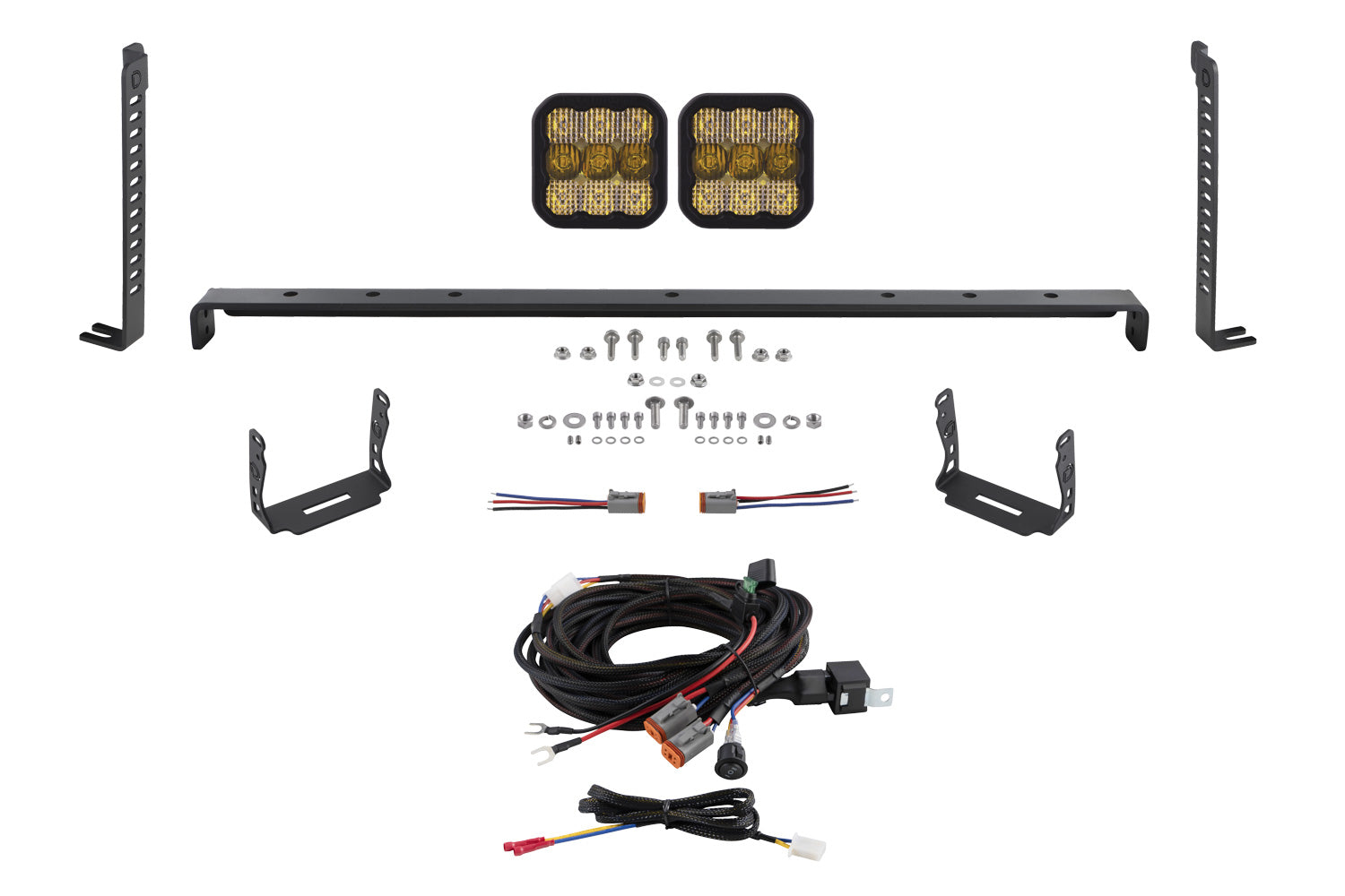 Diode Dynamics SS5 Stealth Grille LED 2-Pod Kit for 2014-2024 Toyota 4Runner Pro Yellow Combo
