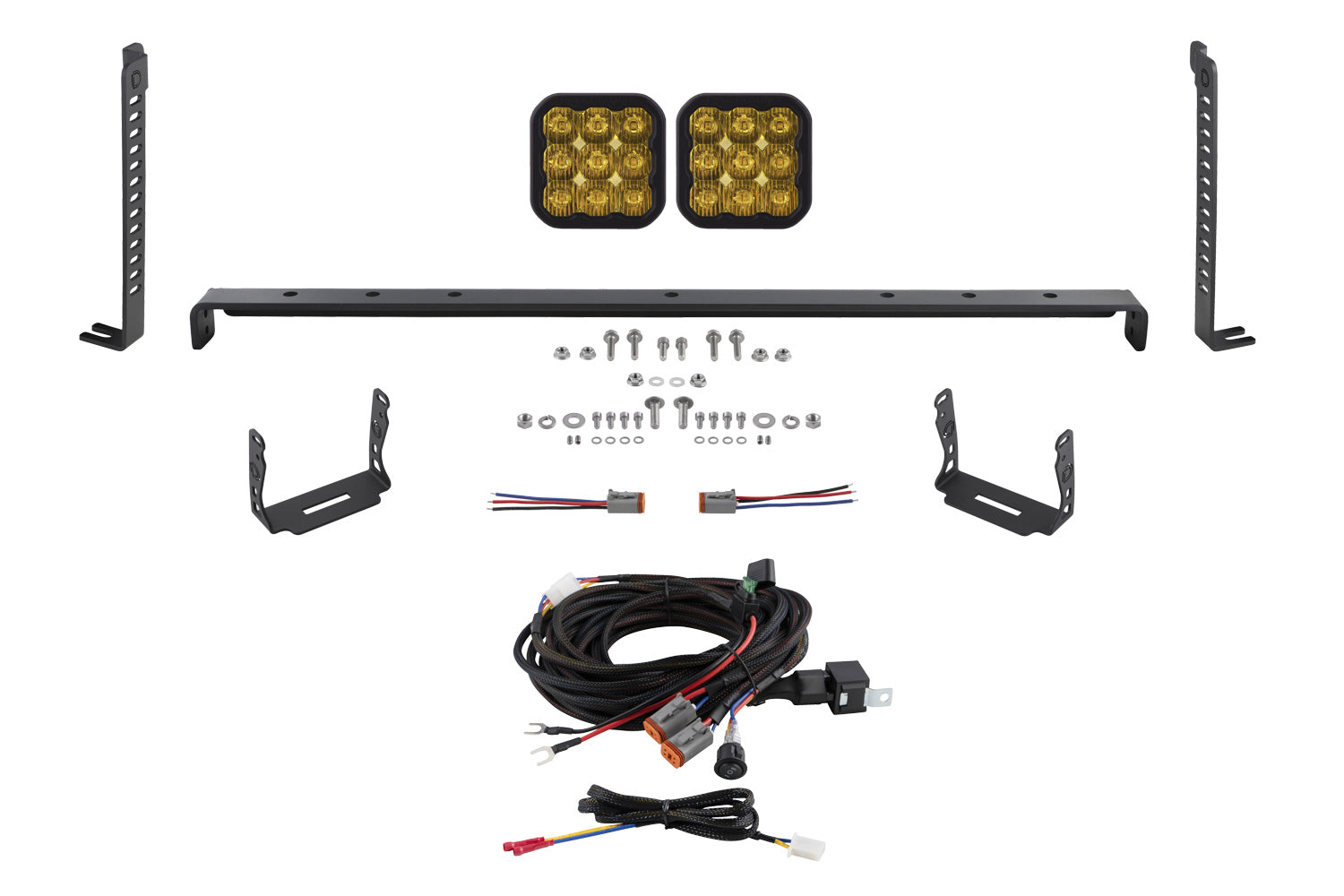 Diode Dynamics SS5 Stealth Grille LED 2-Pod Kit for 2014-2024 Toyota 4Runner Pro Yellow Driving