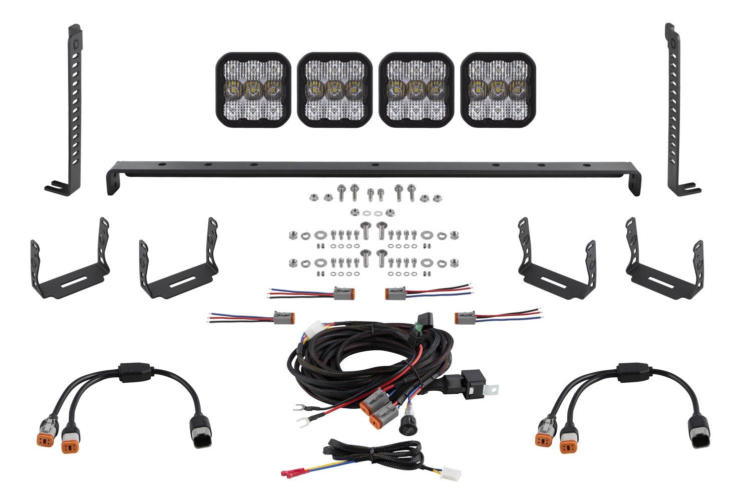 Diode Dynamics SS5 Stealth Grille LED 4-Pod Kit for 2014-2024 Toyota 4Runner Sport White Combo