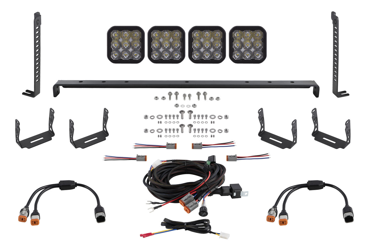Diode Dynamics SS5 Stealth Grille LED 4-Pod Kit for 2014-2024 Toyota 4Runner Pro White Driving