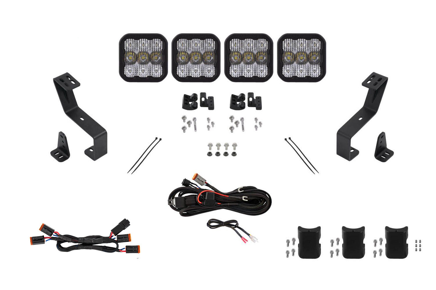Diode Dynamics SS5 Grille CrossLink Lightbar Kit for 2019-2024 Ram Sport White Combo
