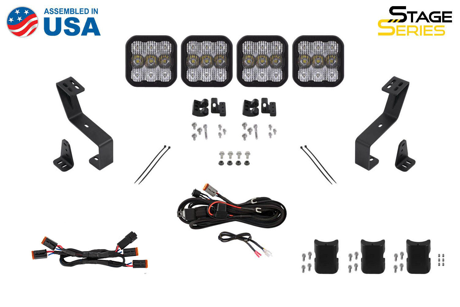 Diode Dynamics SS5 Grille CrossLink Lightbar Kit for 2019-2024 Ram Sport Yellow Combo