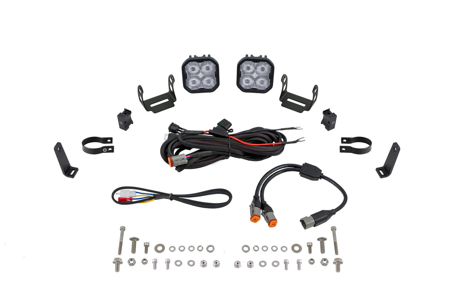 Diode Dynamics SS3 LED Bumper 1.75 Inch Roll Bar Kit Max White SAE Fog (pair)
