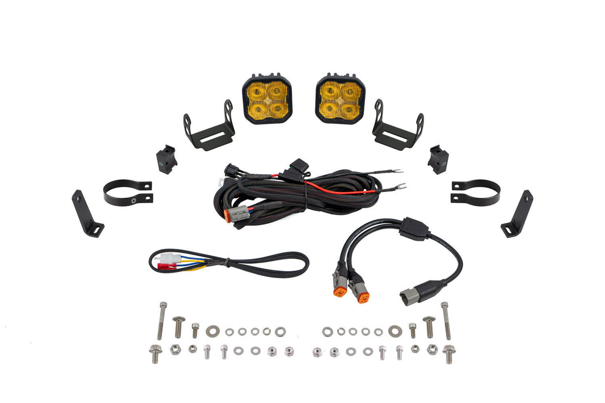 Diode Dynamics SS3 LED Bumper 2 Inch Roll Bar Kit Max Yellow SAE Fog (pair)