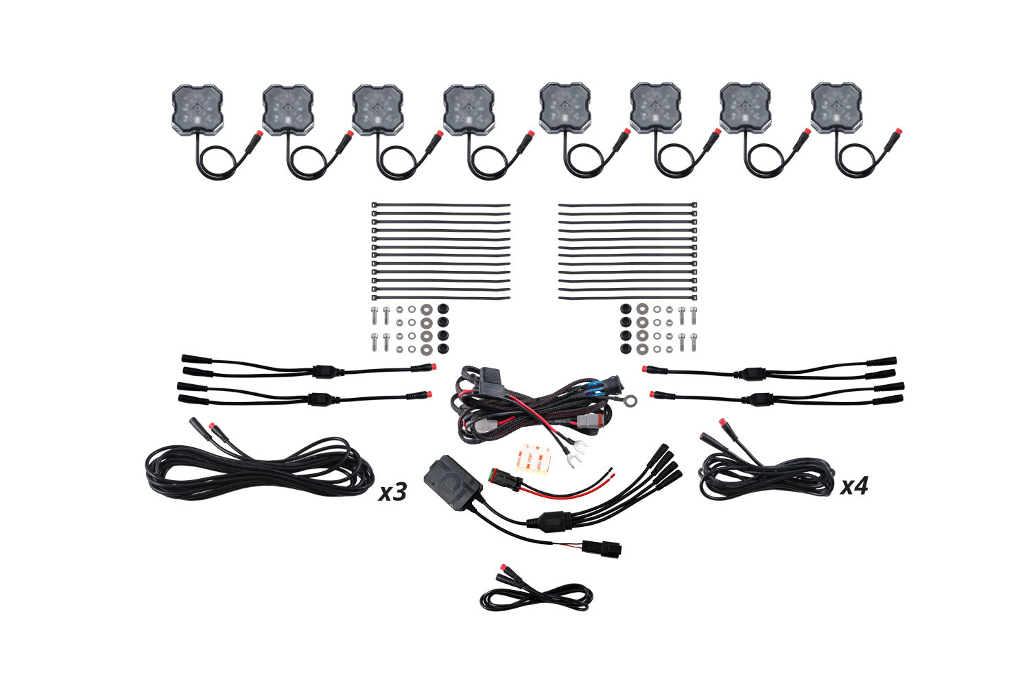 Diode Dynamics RGBW Rock Light Installer Kit w/Controller (8-pack) for 2024-2026 Toyota Tacoma
