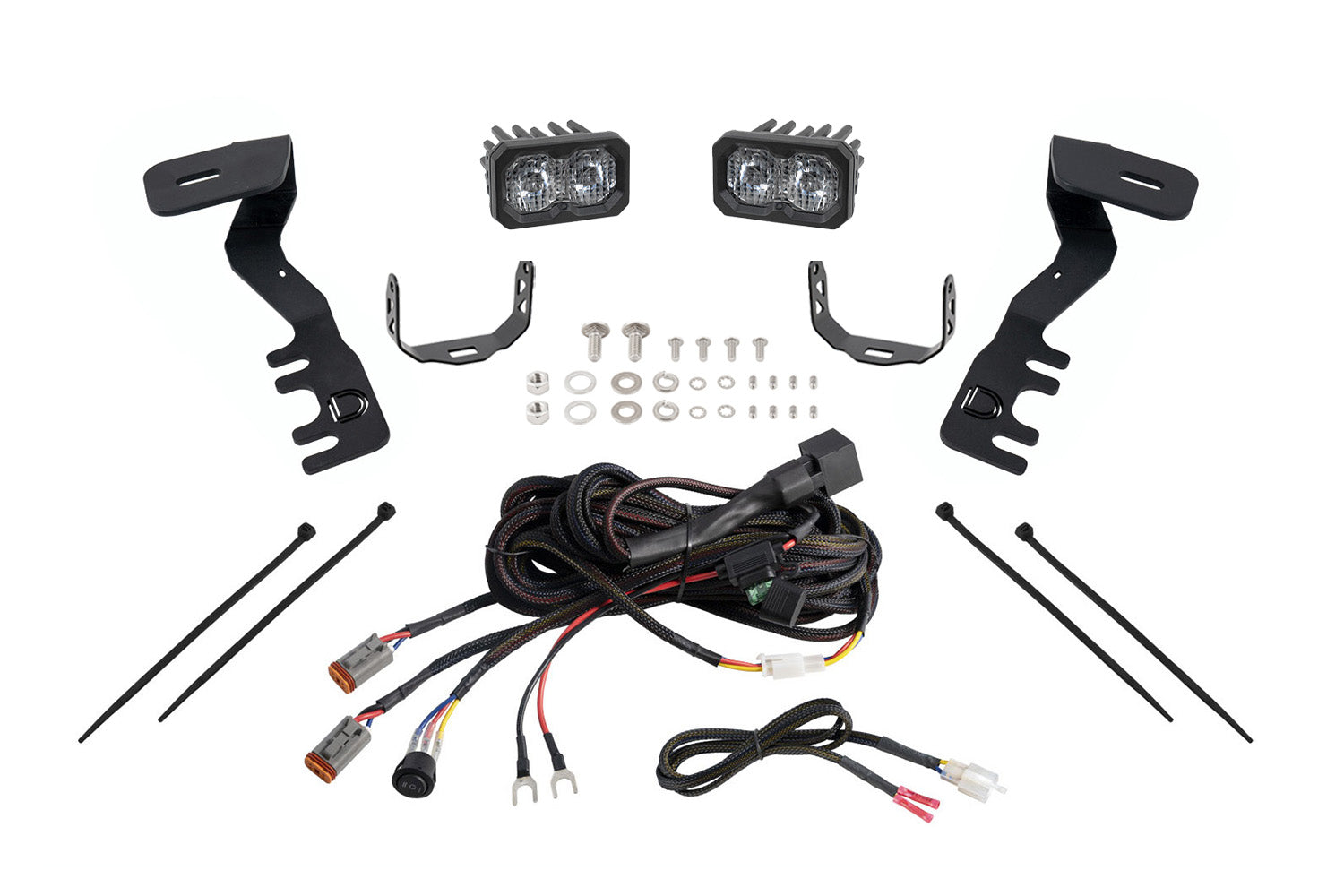 Diode Dynamics C2 2.0 LED Ditch Light Kit for Toyota Tacoma/4Runner Pro White Combo/Driving