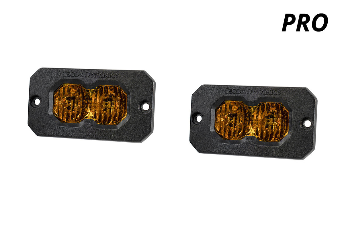 Diode Dynamics C2 2.0 Pro Yellow Flood Flush ABL (pair)