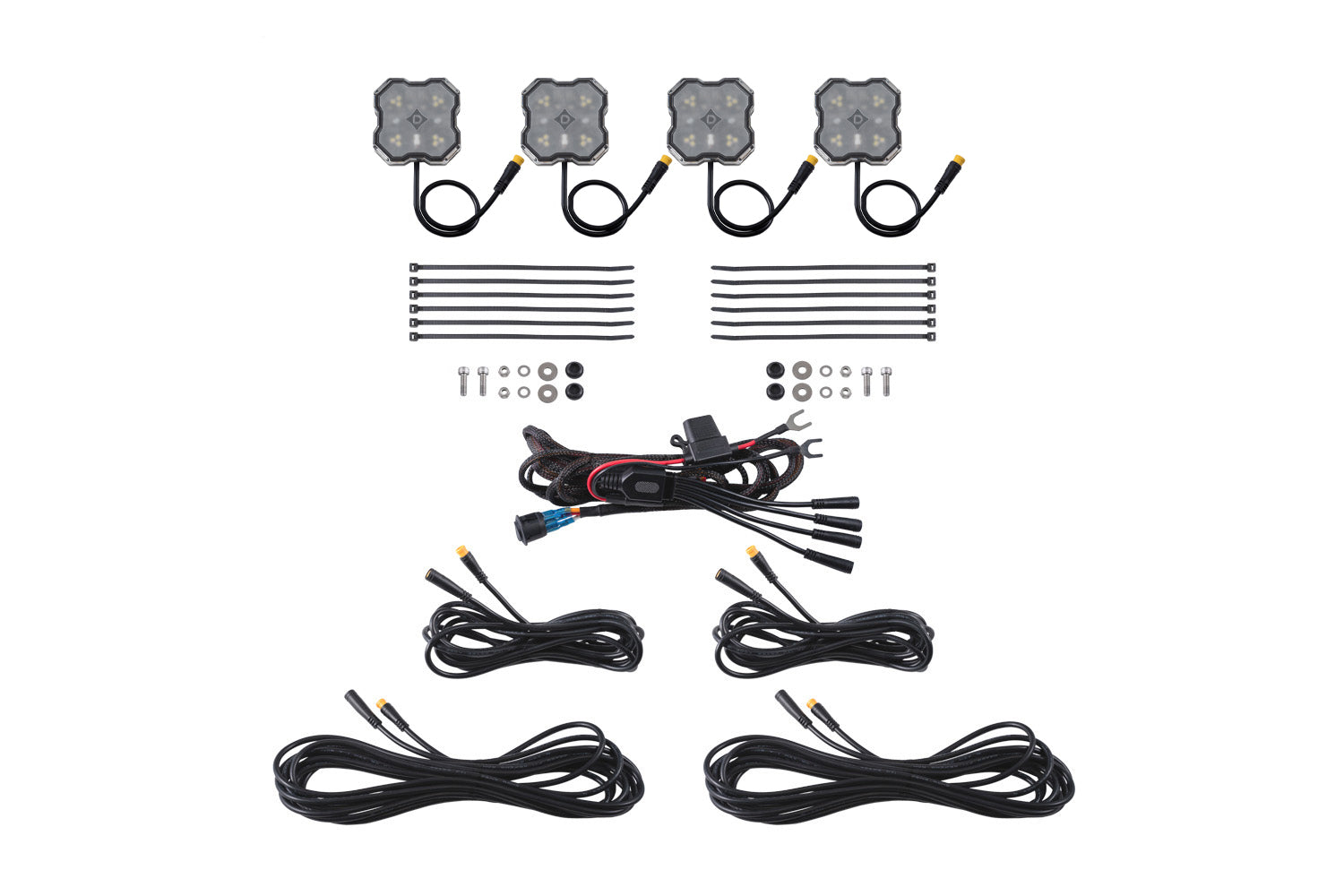Diode Dynamics Rock Light Red/White M8 4-Pack