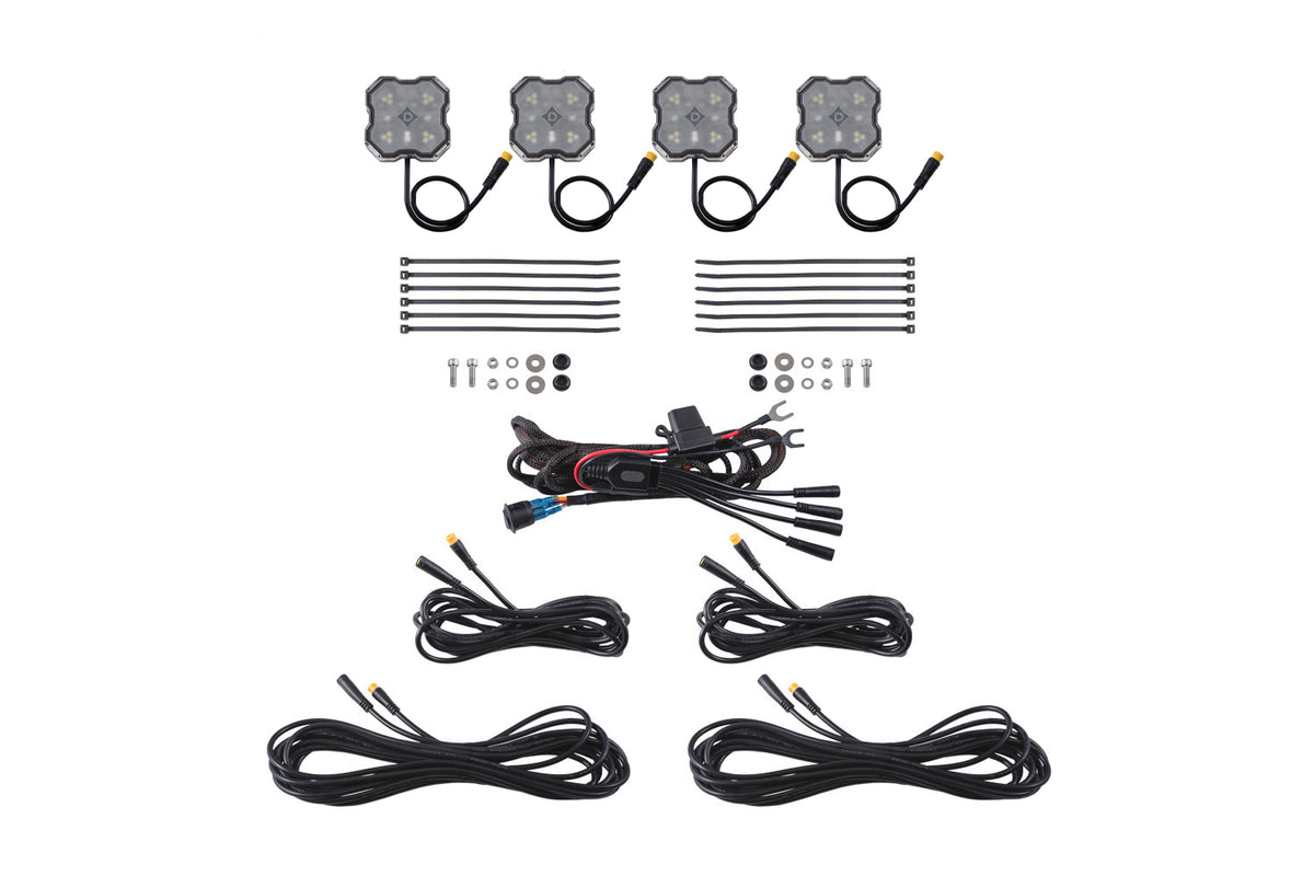 Diode Dynamics Rock Light Red/White M8 4-Pack