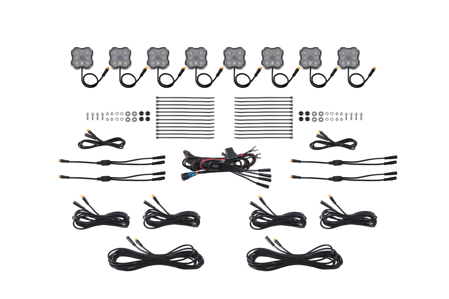 Diode Dynamics Rock Light Red/White M8 8-Pack
