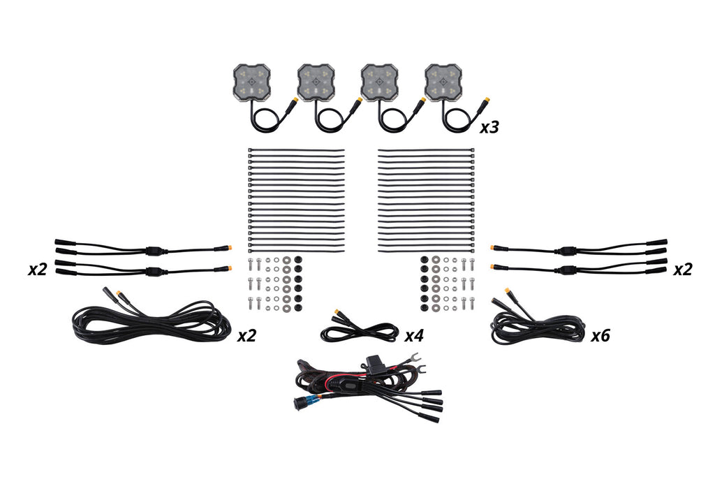 Diode Dynamics Rock Light Red/White M8 12-Pack