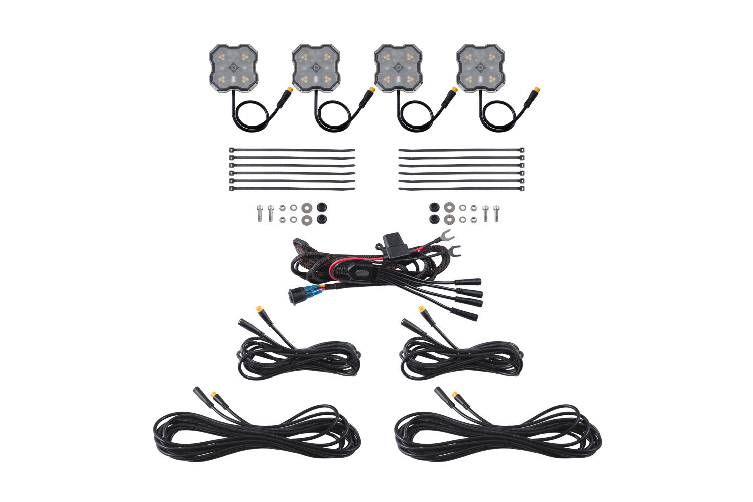 Diode Dynamics Rock Light Amber/White M8 4-Pack