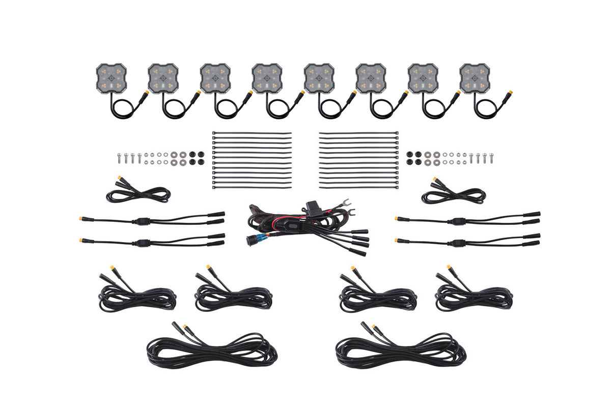 Diode Dynamics Rock Light Amber/White M8 8-Pack