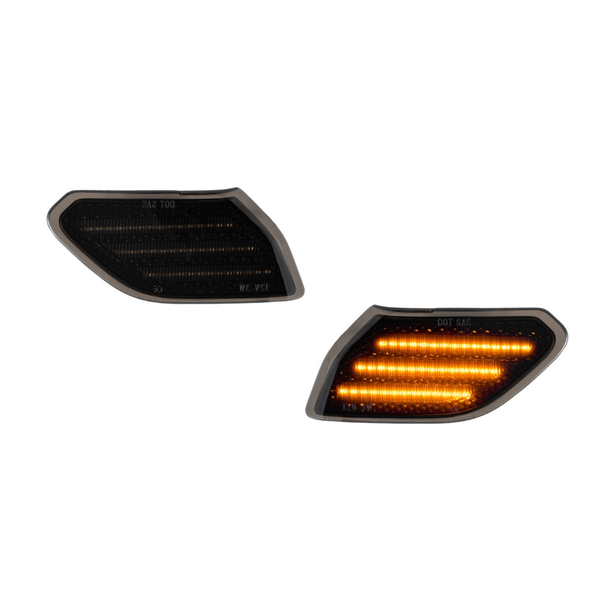2018-2025 Jeep Gladiator/Wrangler LED Sidemarkers Clear (pair) - Apollo Off-Road