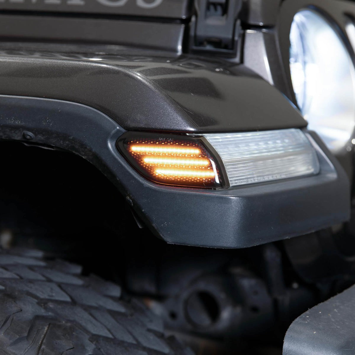 2018-2025 Jeep Gladiator/Wrangler LED Sidemarkers Clear (pair) - Apollo Off-Road