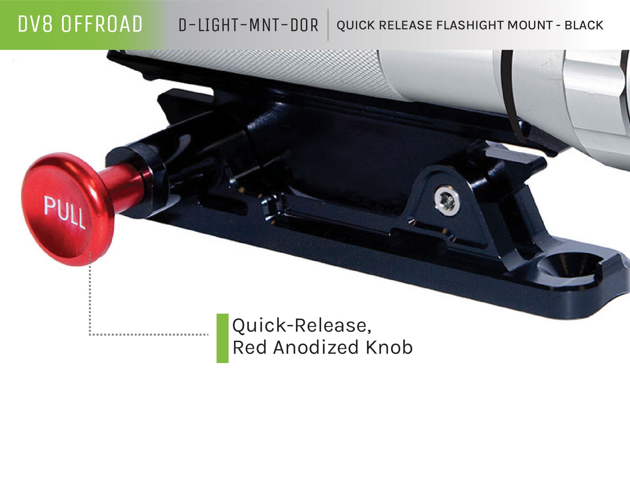 FlashLight Mount; Black - Apollo Off-Road