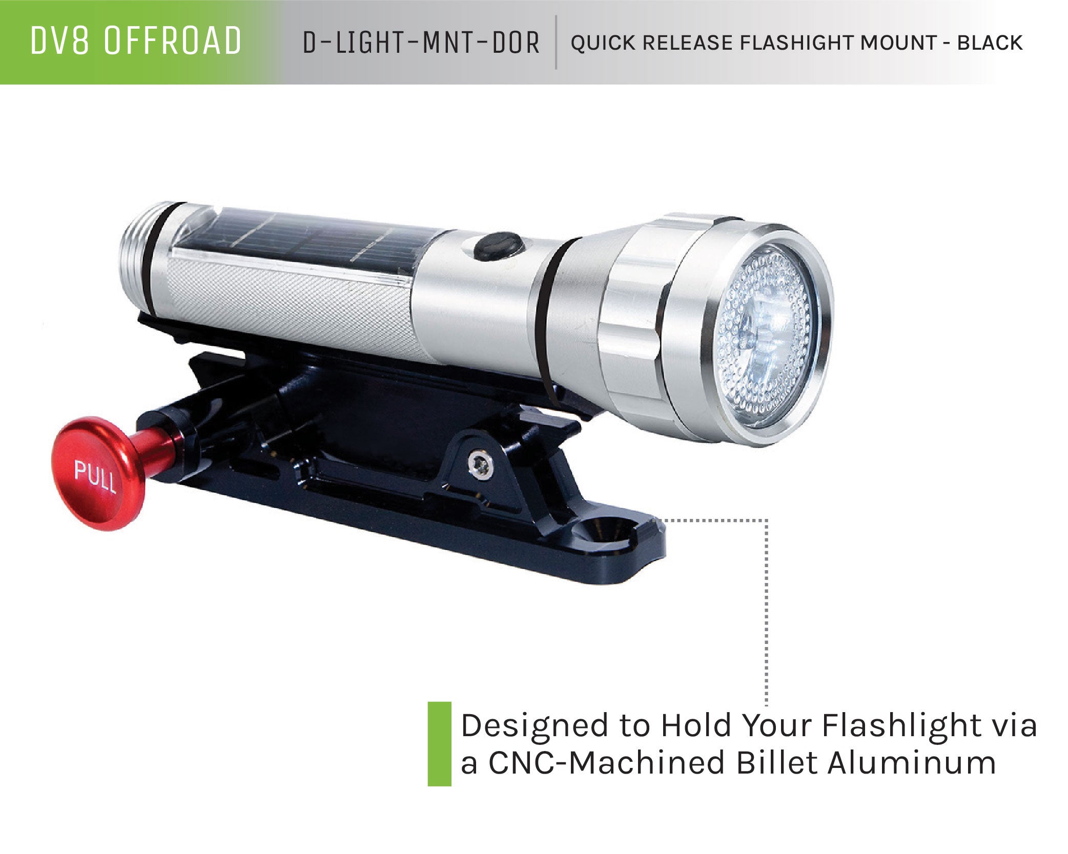 FlashLight Mount; Black - Apollo Off-Road