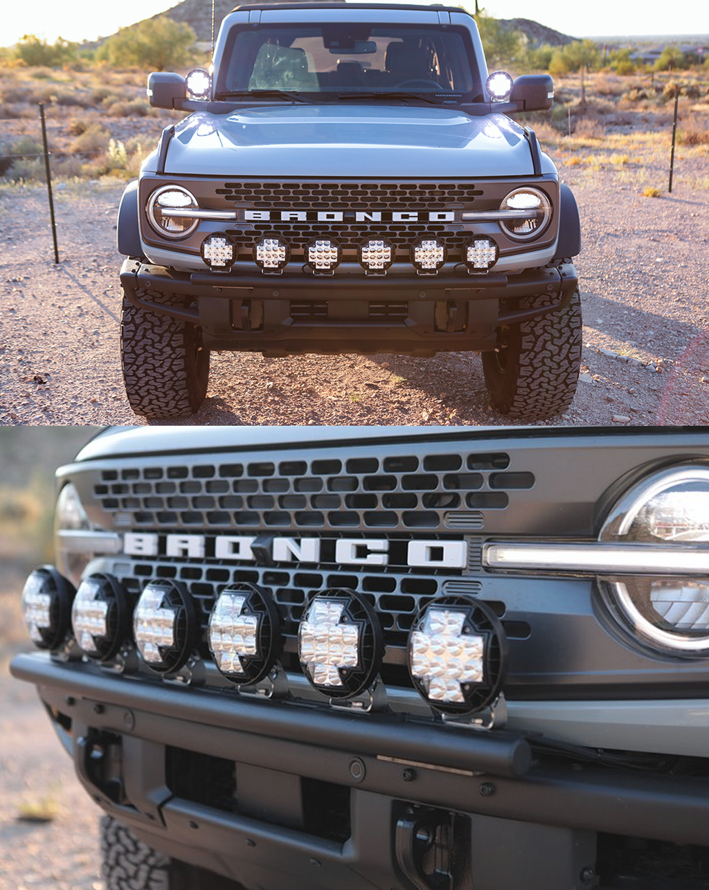 Foutz Motorsports Front Light Mount Kit for Stock Front Bumper 2021-2026 Ford Bronco