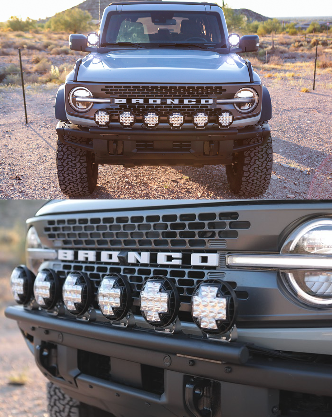 Foutz Motorsports Front Light Mount Kit for Stock Front Bumper 2021-2026 Ford Bronco