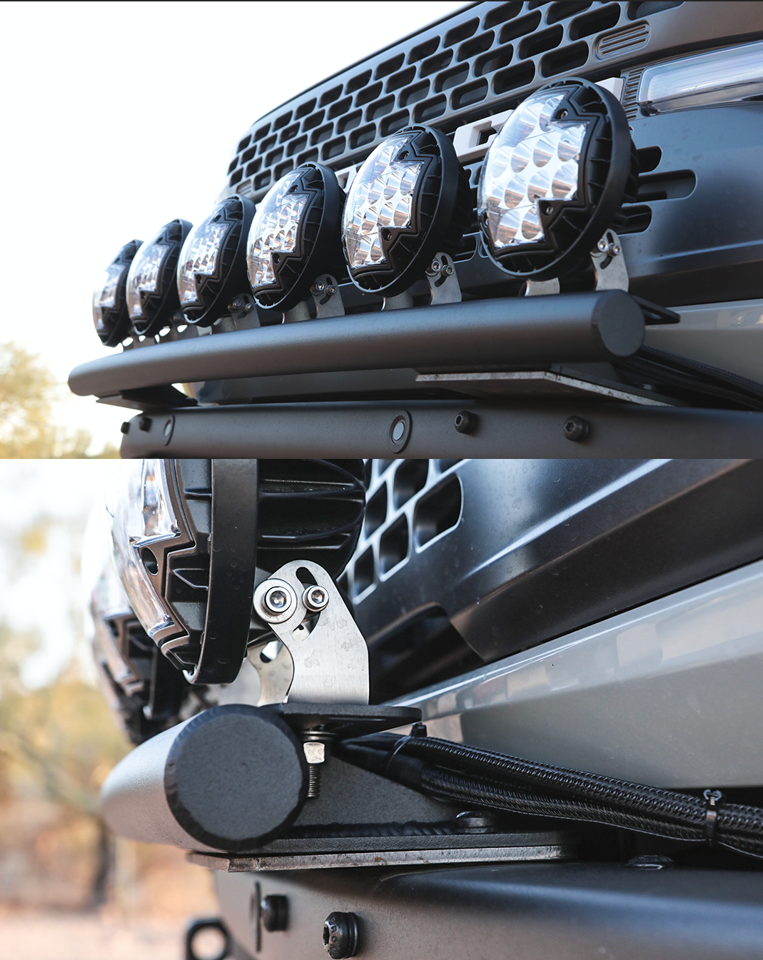 Foutz Motorsports Front Light Mount Kit for Stock Front Bumper 2021-2026 Ford Bronco
